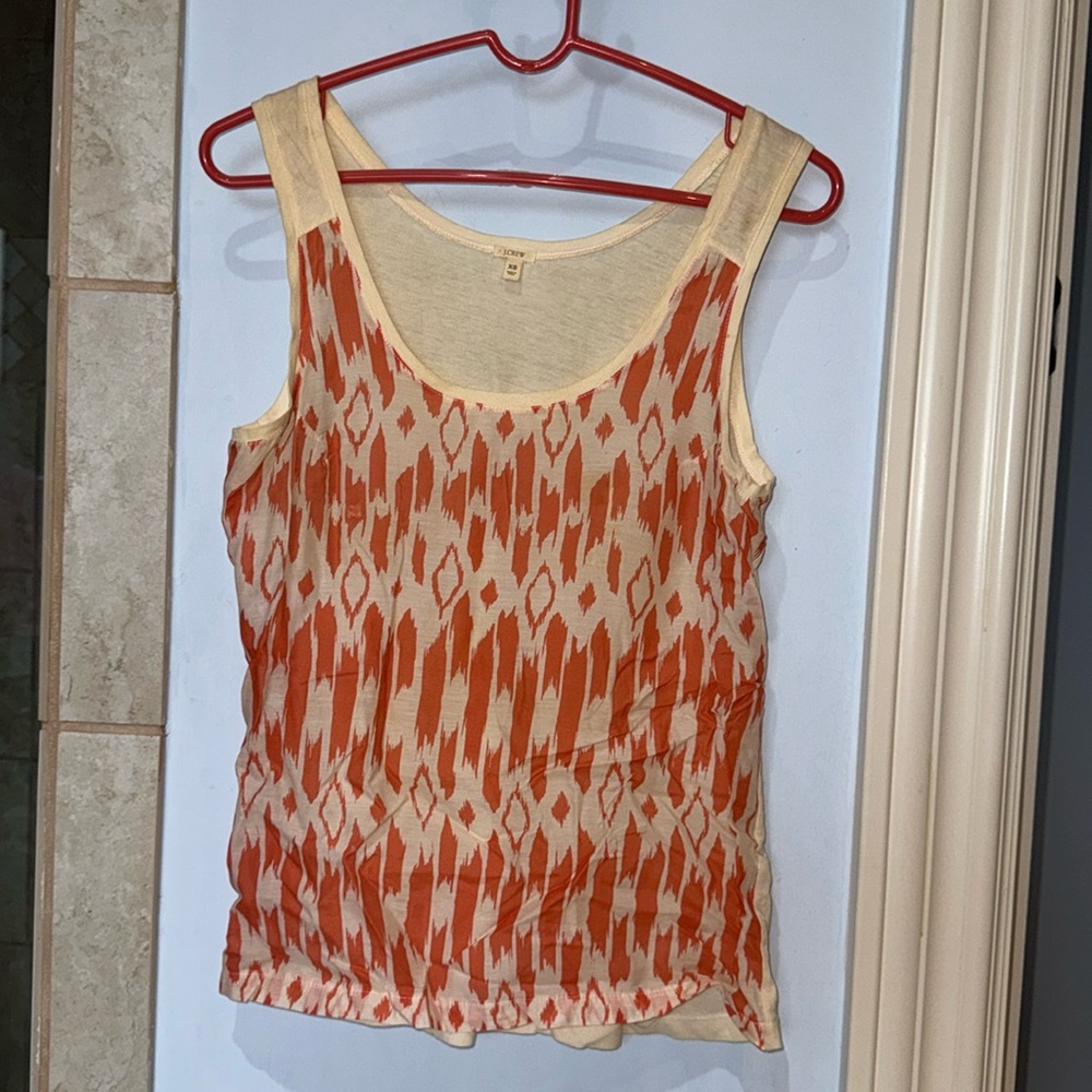 J Crew tank, size XS.  Cream & orange.